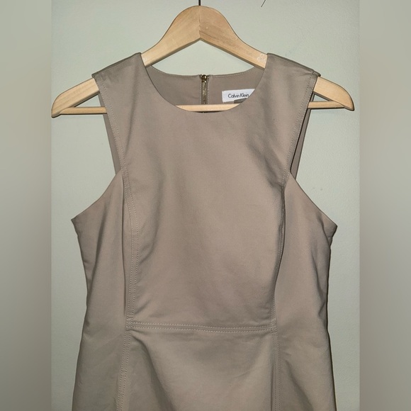 Calvin Klein Sleeveless Beige Mini Dress Size 8 Classic Neutral - Picture 12 of 13